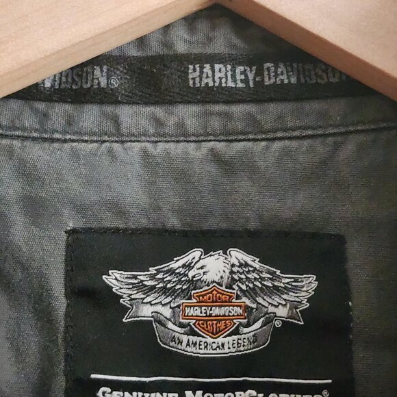 Harley-Davidson Sleeveless Shirt Mens XL Gray Frayed Denim Vest Biker 99053-13VM - Picture 6 of 13